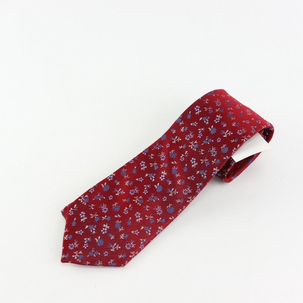 Bloomingdale's The Men's Store, Red and Blue Floral Men's Silk Neck Tie NWT